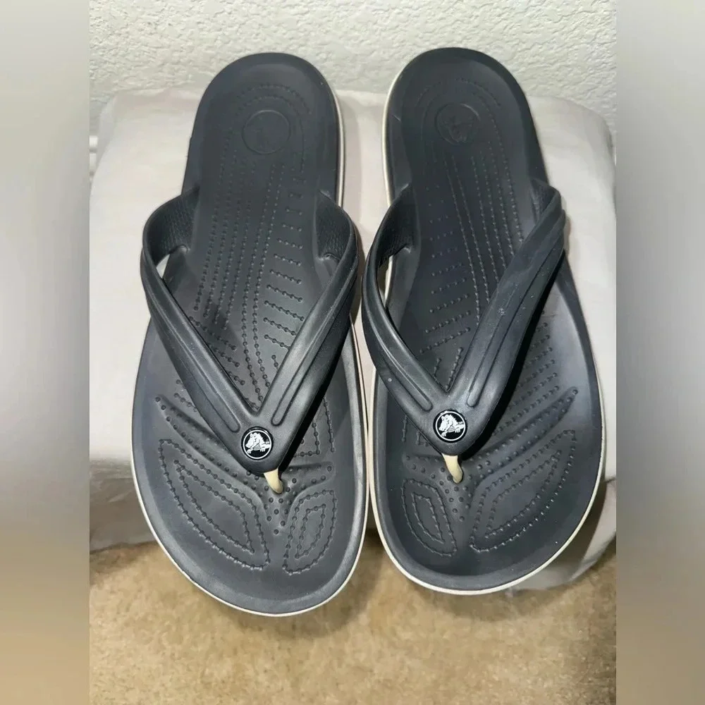 Crocs Unisex Crocband Flip Flop Sandal Black Size W12 M10